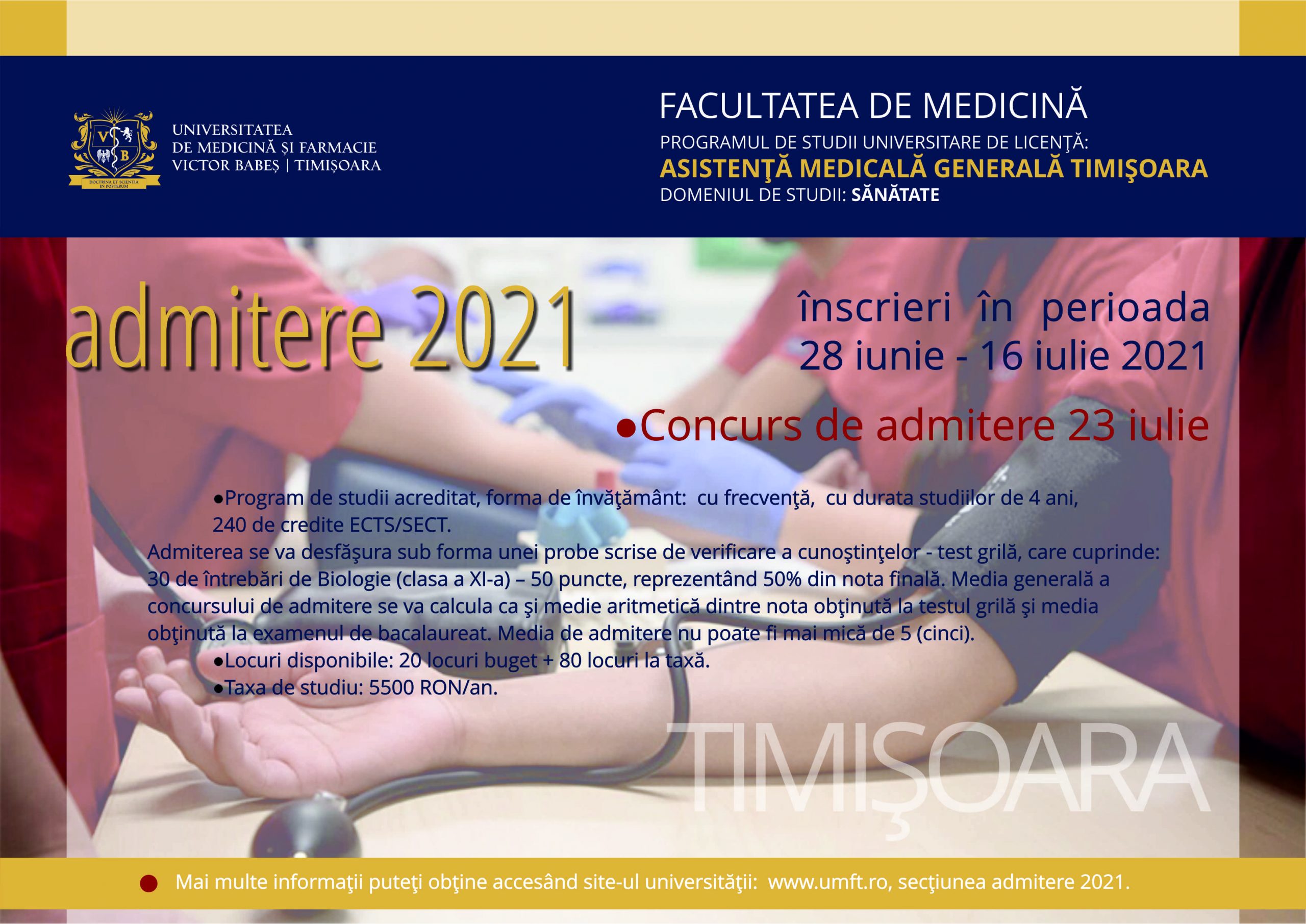 Admitere Ciclul LicenÈ›Äƒ 2021 Universitatea De MedicinÄƒ È™i Farmacie Victor BabeÈ™ TimiÈ™oara