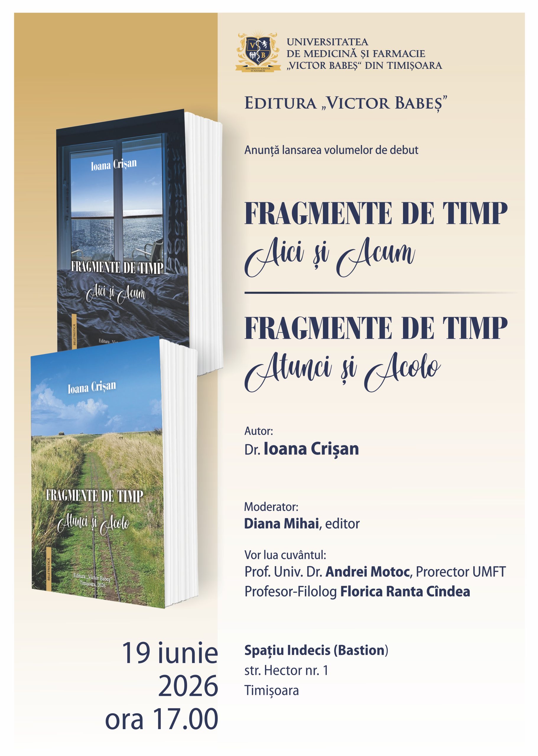 Afis Lansarea volumelor de poezii – debut de Dr. Ioana Crișan_19.06.2026