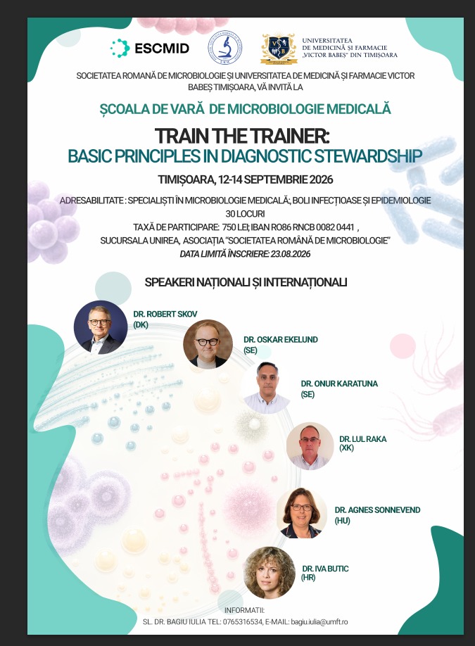 Afis Scoala de vara Microbiologie Medicală_ESCMID_12-14.09.2026_RO