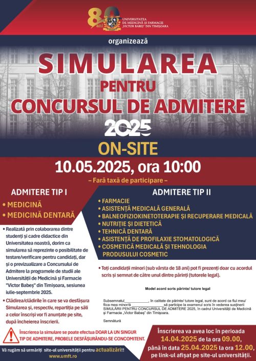 AFIȘ SIMULARE ADMITERE 2025