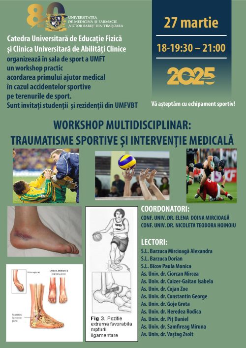 Afis Workshop multidisciplinar_Traumatisme sportive și intervenție medicală_27.03.2025